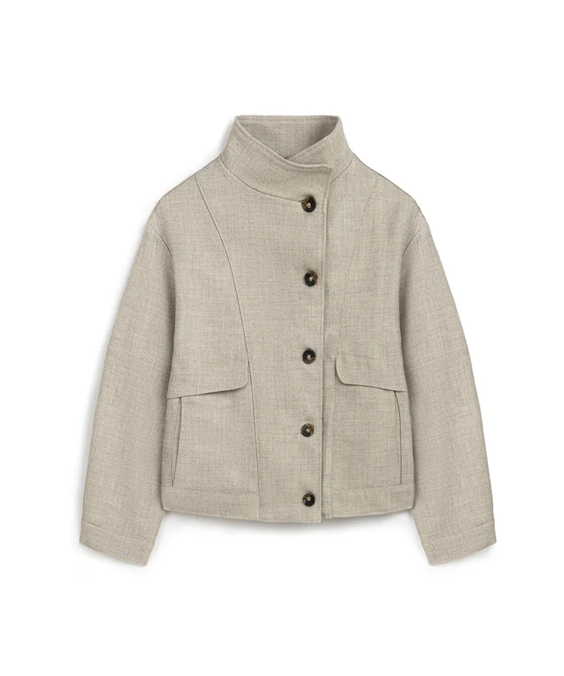 ابيكول High-Collar Boxy Jacket