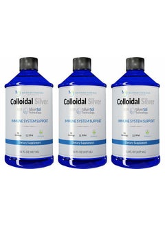 DOCTOR RECOMMENDED SUPPLEMENTS Colloidal Silver Liquid - 12 PPM Premium Silver Solution, 60 MCG Per Serving, All Natural, Vegan Immune System Support, Ionic Silver Water Daily Mineral Supplement (3-16 Fl oz Bottles)  - Image 1