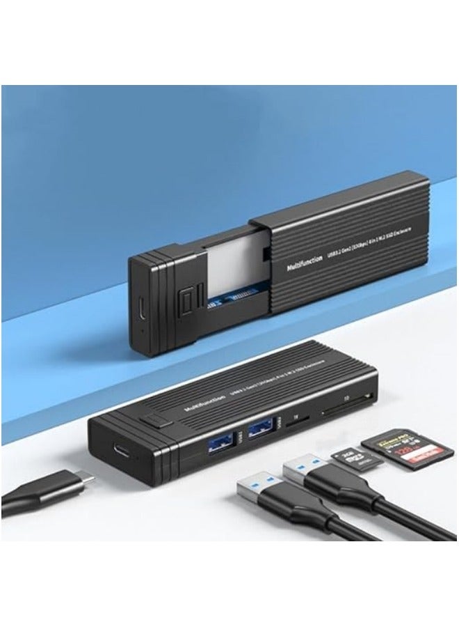 M.2 NVMe SSD Enclosure, M.2 SSD Enclosure,10GBPS Multifunction USB3.2 Gen2 PCI Solid State Drive, Enclosure for NVMe SATA for Windows for Linux for OS X - Image 1