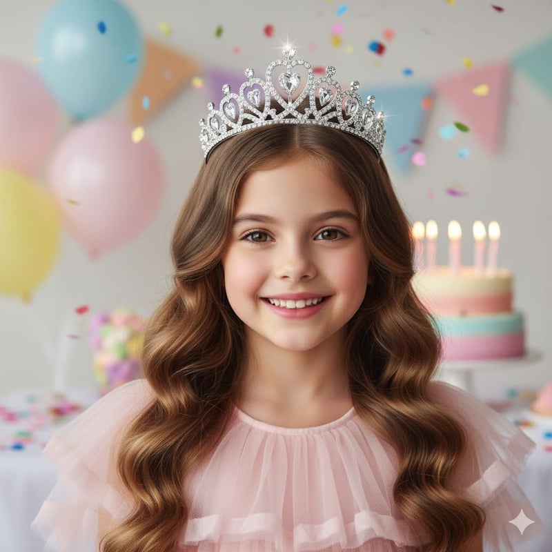 eggigi 10 Pcs Silver Crystal Princess Tiaras - Bulk Rhinestone Crowns for Xmas, Halloween, Birthday, Prom, Wedding, Girlsâ€™ Night - Elegant Headpieces for Women & Girls - Image 2