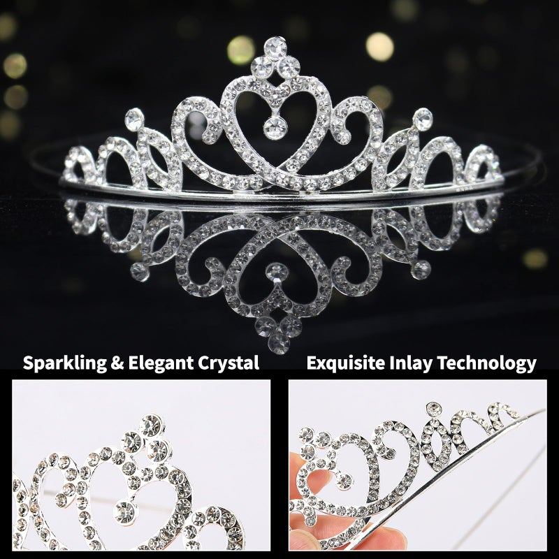 eggigi 10 Pcs Silver Crystal Princess Tiaras - Bulk Rhinestone Crowns for Xmas, Halloween, Birthday, Prom, Wedding, Girlsâ€™ Night - Elegant Headpieces for Women & Girls - Image 4