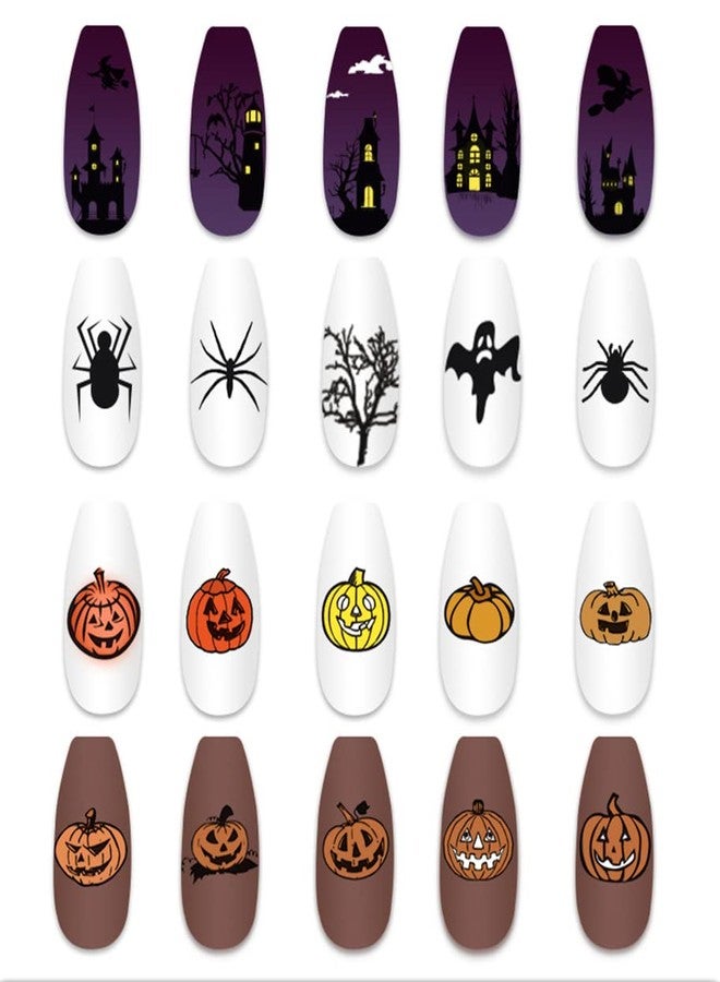 Hying 4pcs Halloween Nail Stamping Plates Set for Nail Art, Pumpkin Bats Hearts Nail Art Stamping Plate Stamper Set for DIY Nail Salon Decoration - Image 3
