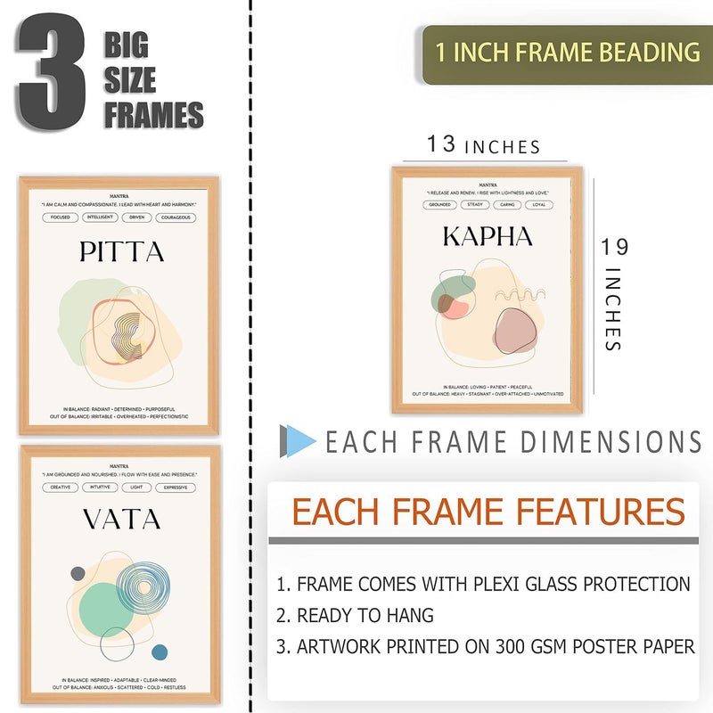 Gamya Spiritual Big Aesthetic Framed Meditation Affirmation Motivational Posters For Living Room, Bedroom Office Wall Decor, Dopamine art/Girls Boys Gift Item (13x19 Inches) (MANTRAS) - Image 5