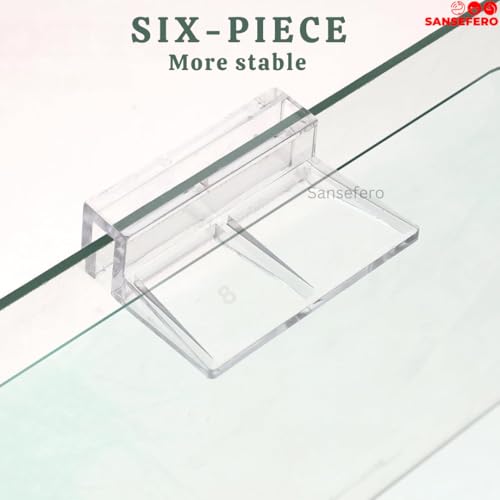 SANSEFERO Premier Plants Acrylic Aquarium Fish Tank Lid Cover Support Clip Clamp for Rimless Aquarium & Glass Top, Fish Tank Cover, Aquarium Hoods 6 Pieces (Black 2 Pcs Grid Divider & 6 Pieces 8 MM Holder) - Image 5