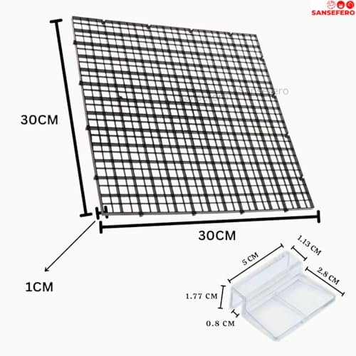 SANSEFERO Premier Plants Acrylic Aquarium Fish Tank Lid Cover Support Clip Clamp for Rimless Aquarium & Glass Top, Fish Tank Cover, Aquarium Hoods 6 Pieces (Black 2 Pcs Grid Divider & 6 Pieces 8 MM Holder) - Image 4