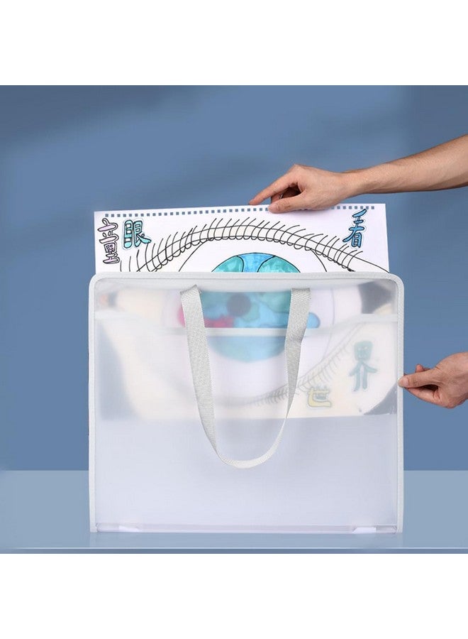 Shulaner Shulaner Plastic Art Portfolio Folder with Zipper and Handle 17 x 14 inches Large Waterproof Bag Artwork Storage Container for Drawing Sketch Photography Poster Files Document, Black and White  - Image 3
