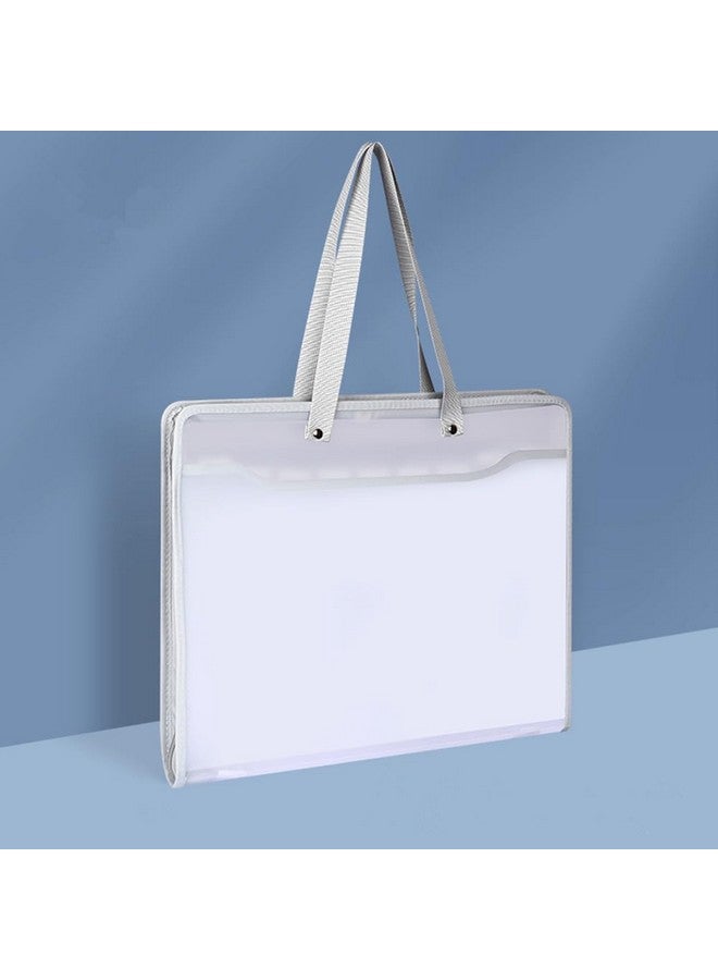 Shulaner Shulaner Plastic Art Portfolio Folder with Zipper and Handle 17 x 14 inches Large Waterproof Bag Artwork Storage Container for Drawing Sketch Photography Poster Files Document, Black and White  - Image 2