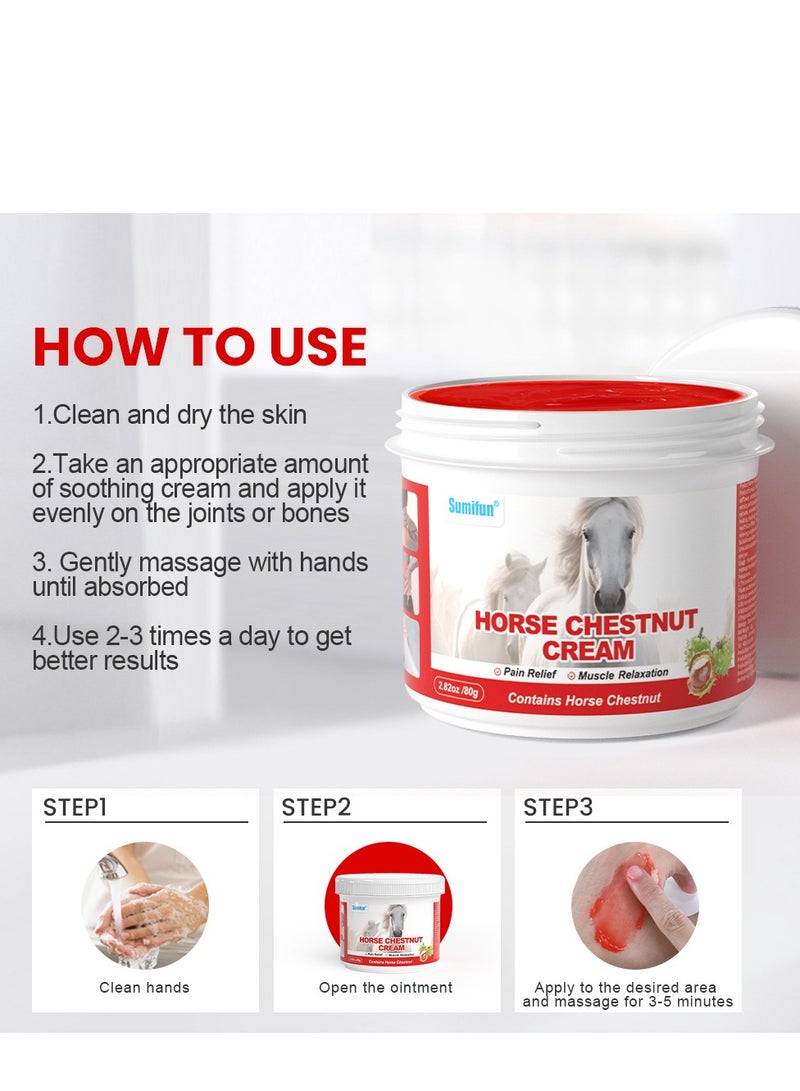 Sumifun Horse Chestnut Cream, Shoulder ,Back ,Arthritis,Neck,Muscle ,Knee Pain relief recovery, joint protection 80g - Image 5