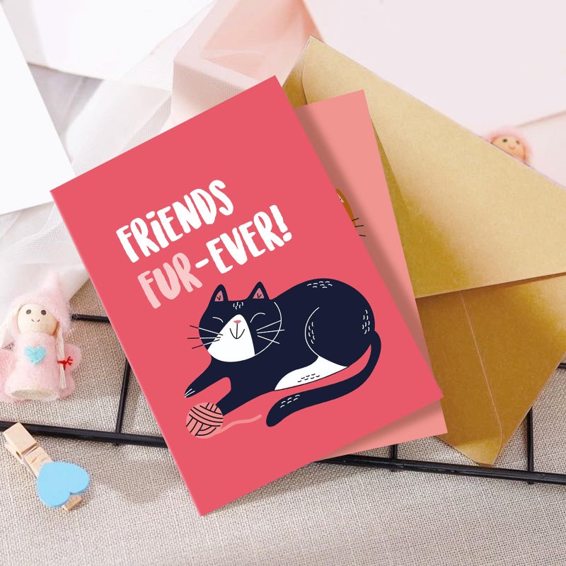 Obbyidk 24 Romantic Cat Valentine's Day Card Set, Funny Kitten Pun Note Cards Pack with Envelopes, Cute Kitty Valentines Card Bulk for Cat Lover, 4 x 6 In(8 Designs, 3 Each) - Image 4