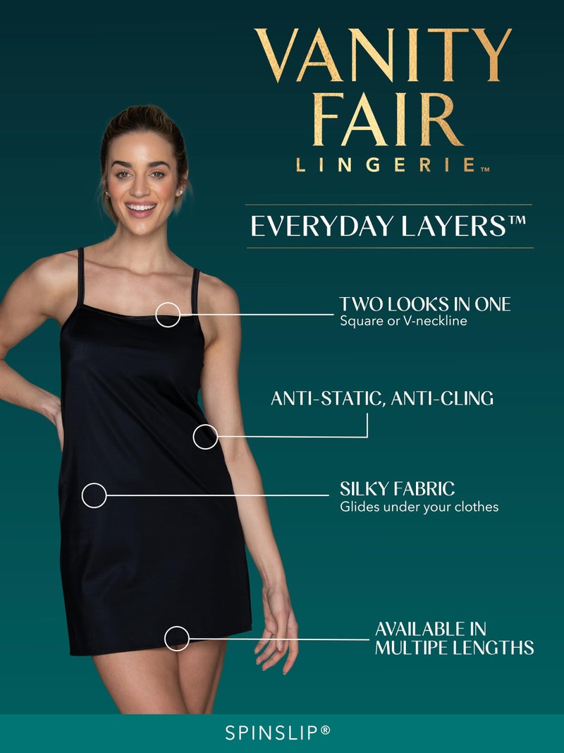 Vanity Fair Womens Anti-static Nylon For Under Dresses (S-5xl) Full Slip, Reversible - 32" - White, Small US - Image 3