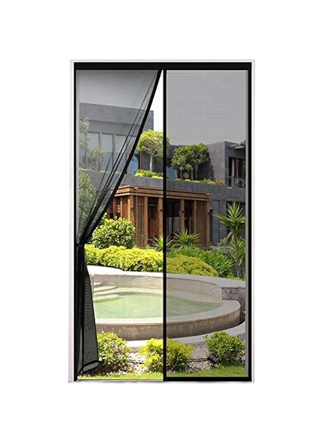 Thickened Fly Screen, Magnetic Curtain for Mosquito and Insect Protection - Balcony, Cellar, Patio Door - Easy Adhesive Installation, No Drilling - Black, 100 x 210 cm - Image 1