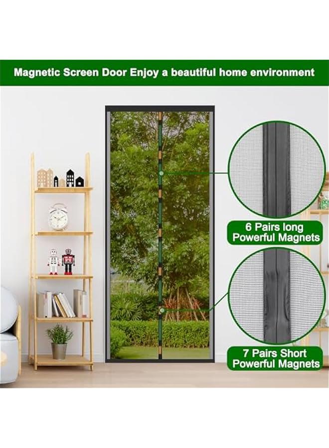 Thickened Fly Screen, Magnetic Curtain for Mosquito and Insect Protection - Balcony, Cellar, Patio Door - Easy Adhesive Installation, No Drilling - Black, 100 x 210 cm - Image 5