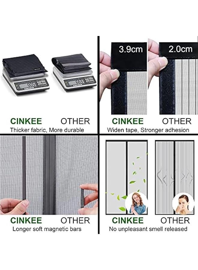 Thickened Fly Screen, Magnetic Curtain for Mosquito and Insect Protection - Balcony, Cellar, Patio Door - Easy Adhesive Installation, No Drilling - Black, 100 x 210 cm - Image 2