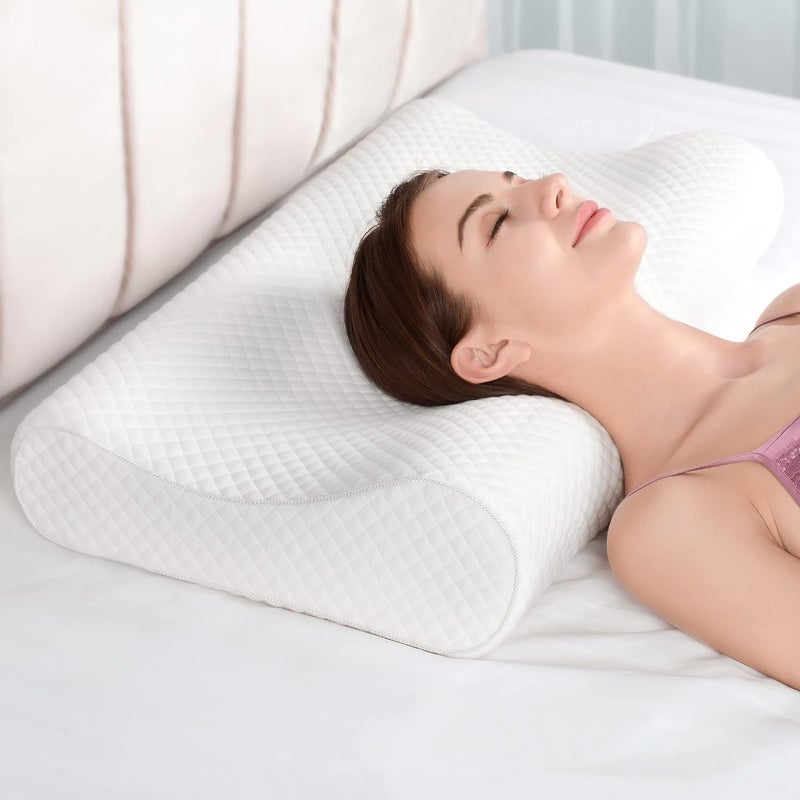 Gopz Ergonomic Contour Memory Foam Pillow | Orthopedic Cervical Neck Pillow for Sleeping | Premium Support for Neck, Shoulder & Back Pain Relief | Ideal for Side & Back Sleepers | Hypoallergenic Cover - Image 1