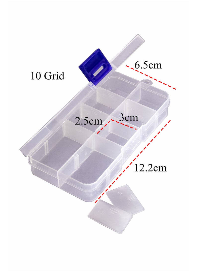 Generic 10-Grid Clear Plastic Storage Box - Ideal for Jewelry, Beads, Fishing Tackle, and Craft Supplies  - Image 2