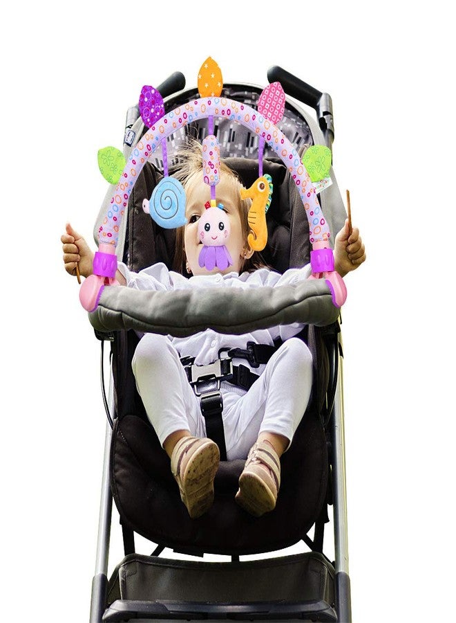 Caterbee Travel Arch Bassinet Toys for Baby Hanging on Stroller, Crib & Pram. Activity Toy bar for Baby Bouncer(Purle) - Image 2