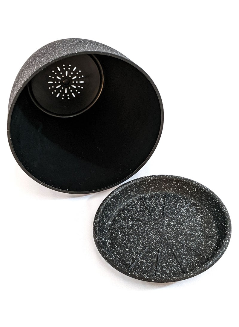 VGROW PRIME Plant Pots, Large Indoor Planters with Drainage Holes and Tray - Modern Flowerpot 4mm Thick Plastic (8 inches, black) - Image 3