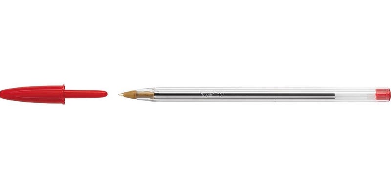 BIC Cristal Original Ballpoint Pens Medium Point (1.0 mm) – Red, Pouch of 4 - Image 1
