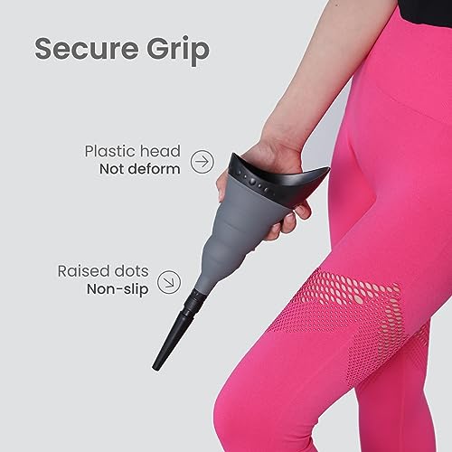 TRIPTIPS Pee Conch Foldable Female Urinal Device Portable Urinal for Women Pee Funnel for Women Travel, She Pee Cup for Women Stand to Pee Womens Urinal Funnel with Tube Case (C-Black) - Image 3