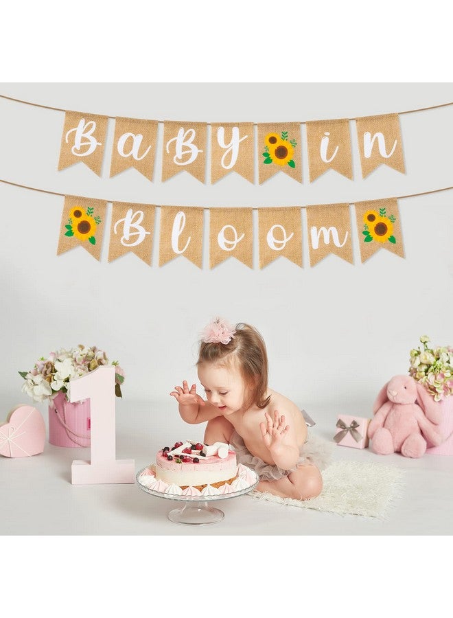 ANGOLIO Sunflower Baby In Bloom Shower Burlap Banner Decoration Wall Hanging Sunflower Banner Decor Different Color Pattern With Rope Baby Shower Hanging Banner Sign Decor Theme Party Indoor Decorations - Image 5