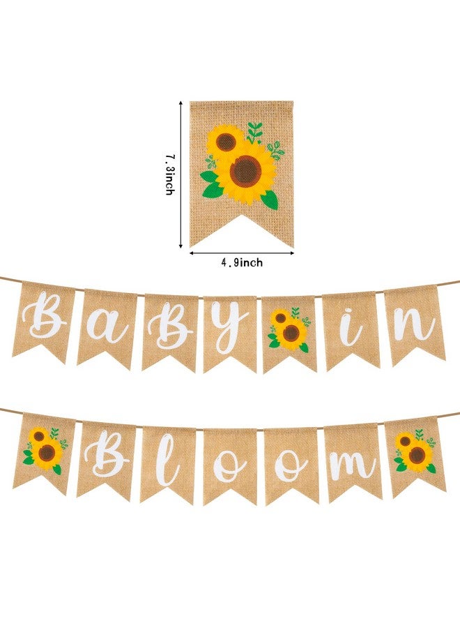 ANGOLIO Sunflower Baby In Bloom Shower Burlap Banner Decoration Wall Hanging Sunflower Banner Decor Different Color Pattern With Rope Baby Shower Hanging Banner Sign Decor Theme Party Indoor Decorations - Image 3