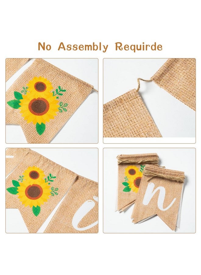 ANGOLIO Sunflower Baby In Bloom Shower Burlap Banner Decoration Wall Hanging Sunflower Banner Decor Different Color Pattern With Rope Baby Shower Hanging Banner Sign Decor Theme Party Indoor Decorations - Image 4
