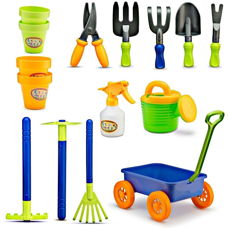 Dimple Garden Wagon & Tools Toy Set Premium 15Piece Gardening Tools & Wagon Toy Set - Sturdy & Durable - Top Yd  Beach  Sand  Garden Toy - Great for Kids & Toddlers (Garden Toy Set)  Green (Single) - Image 5