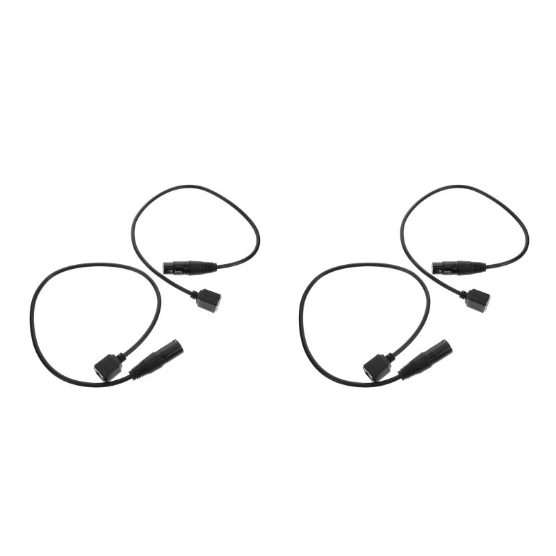 4 pcs Lighting Adapter Cable: 3 Core To Rj45 Male Female Stage Lighting Signal Extension Cord For Dj Light Show And Concert Supplies - Image 1