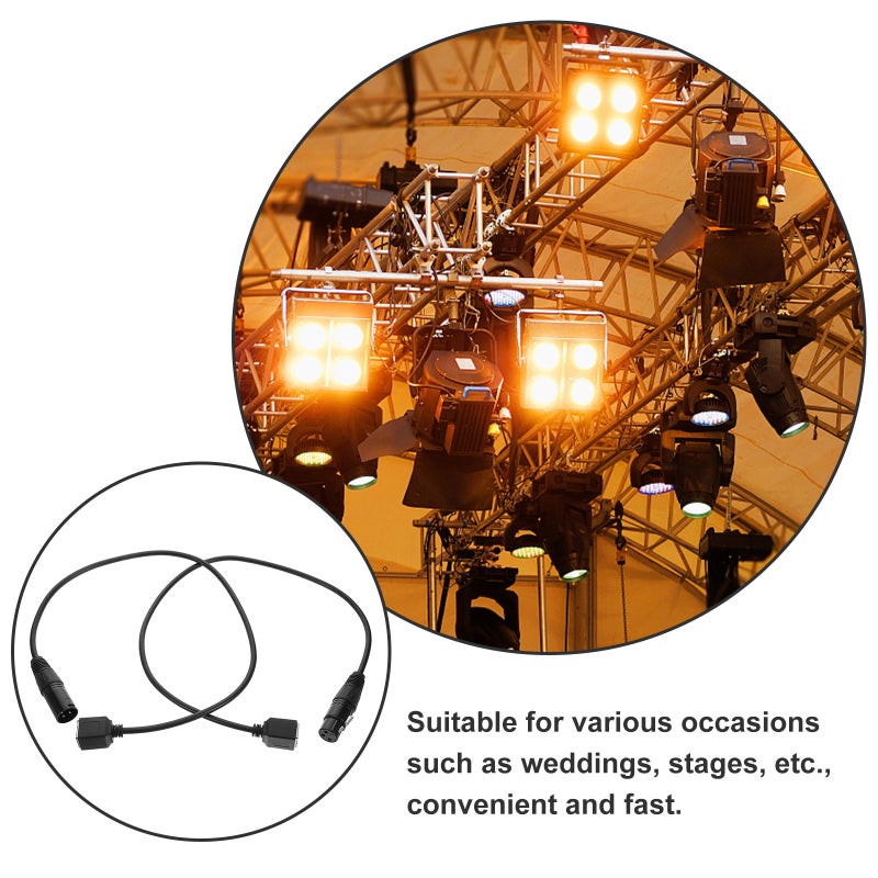4 pcs Lighting Adapter Cable: 3 Core To Rj45 Male Female Stage Lighting Signal Extension Cord For Dj Light Show And Concert Supplies - Image 4