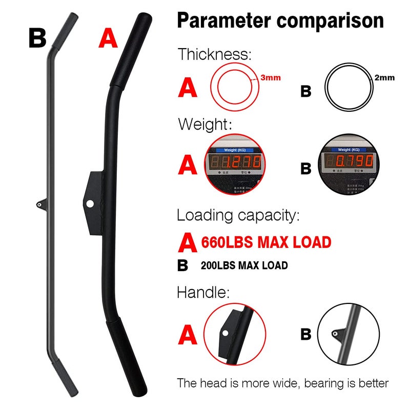 MARSAFIT Cable Machine Lat Pulldown Attachments - 29/39/48 Inch Wide Grip Bar with Non-slip Handle for Home Gym Tricep Training (K Bar Length 48 Inch) - Image 5