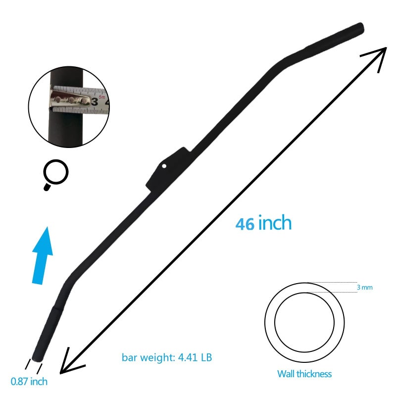 MARSAFIT Cable Machine Lat Pulldown Attachments - 29/39/48 Inch Wide Grip Bar with Non-slip Handle for Home Gym Tricep Training (K Bar Length 48 Inch) - Image 2