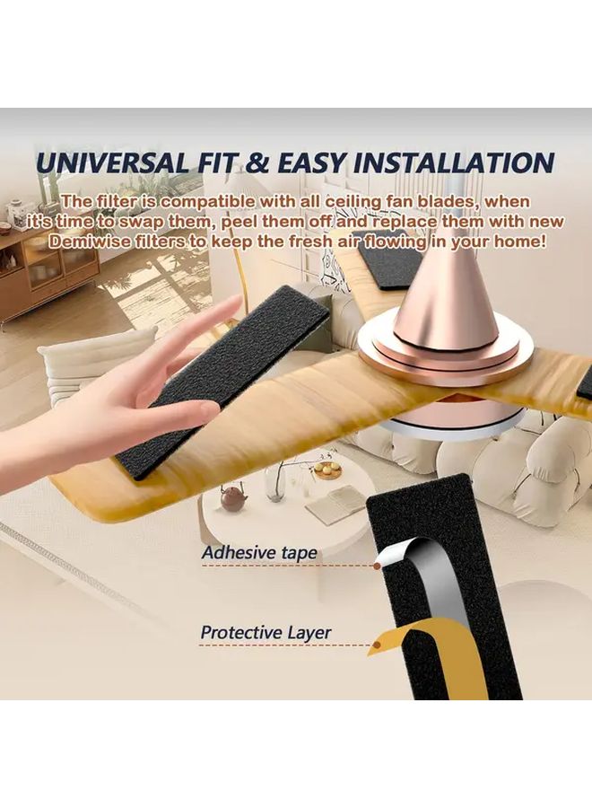 Black 3Pcs Activated Coconut Carbon Air Purifier Pads For Ceiling Fans - Image 3