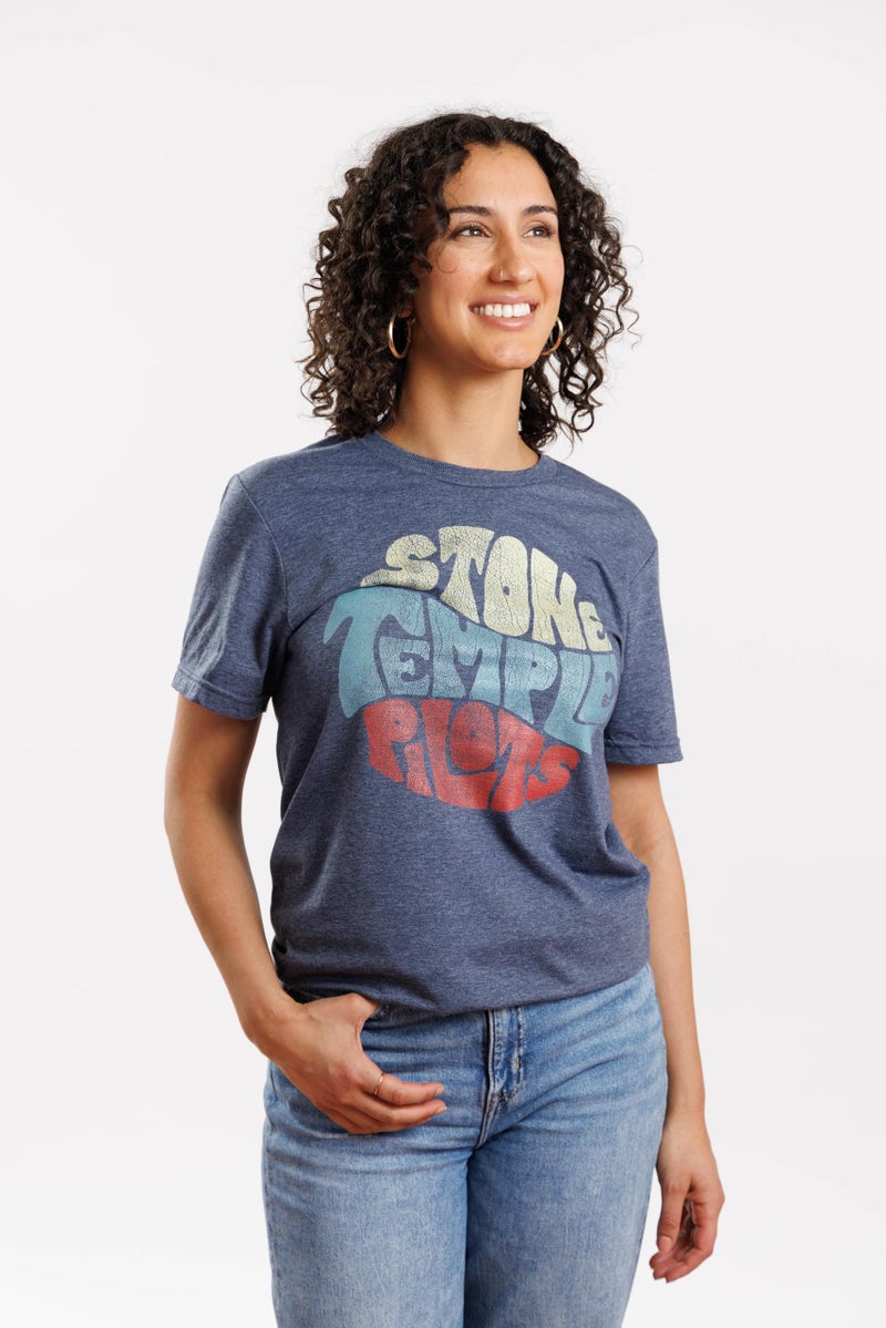 American Classics Stone Temple Pilots Rock Band Circle Logo Adult Short Sleeve T-Shirt Graphic Tee - Image 3