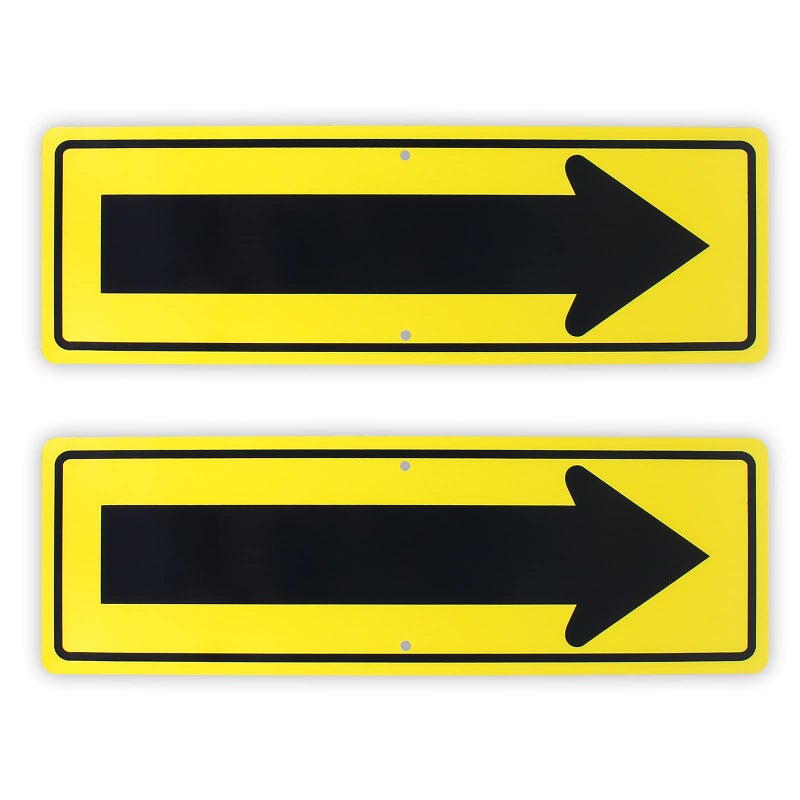 2Pack Large Arrow Symbol Signfor Indoor or Outdoor Use18x 6 04 Aluminum Reflective Sign Rust Free AluminumUV Protected and Weatherproof