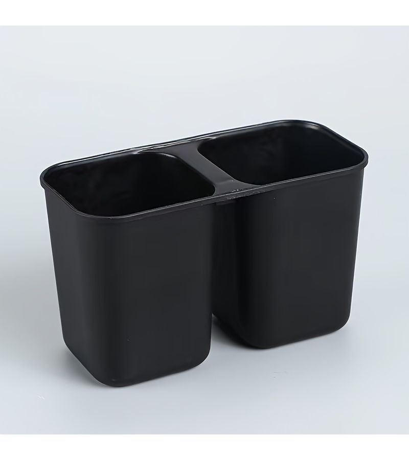 Multifunctional Plastic Chopstick Holder With Dual Cups For Kitchen Utensil Storage And Draining White - Image 1