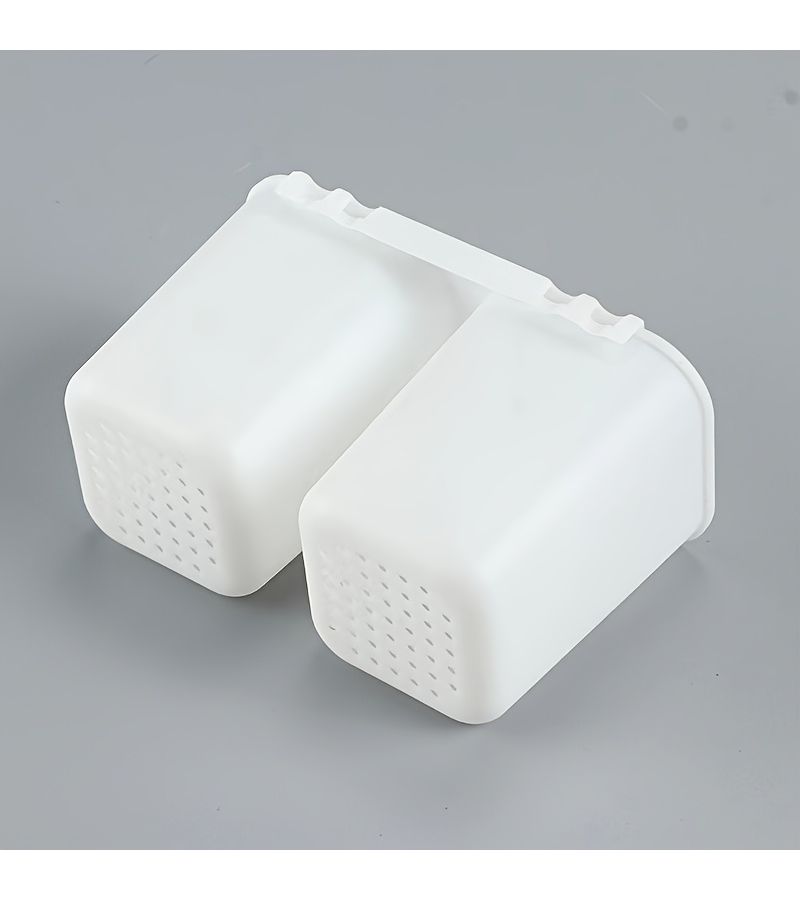 Multifunctional Plastic Chopstick Holder With Dual Cups For Kitchen Utensil Storage And Draining White - Image 2