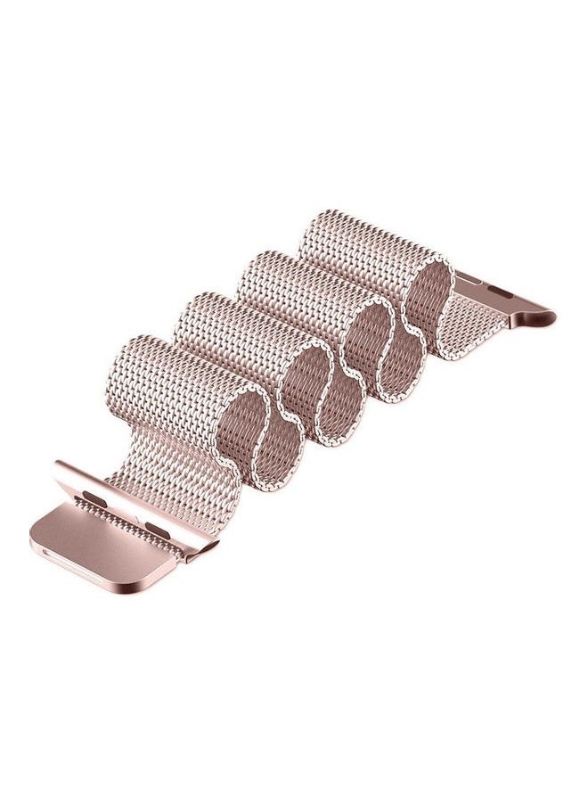 NIBEMINENT - Milanese Loop Stainless Steel Replacement Band For Apple Watch Series 7/6/SE/5/4/3/2/1 38/40/41mm Rose Gold - Image 1