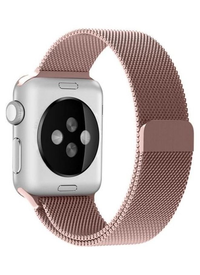 NIBEMINENT - Milanese Loop Stainless Steel Replacement Band For Apple Watch Series 7/6/SE/5/4/3/2/1 38/40/41mm Rose Gold - Image 1