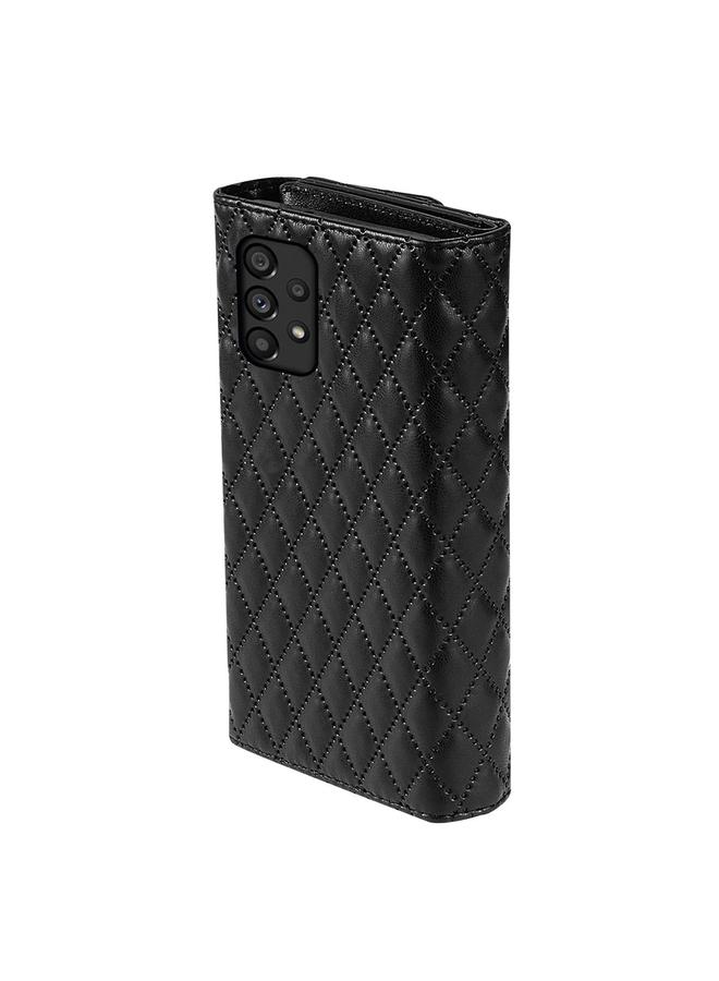 S-TOP Case For Samsung Galaxy A32 5G Zipper Multi-Card Wallet Rhombic Leather Phone Case - Image 3