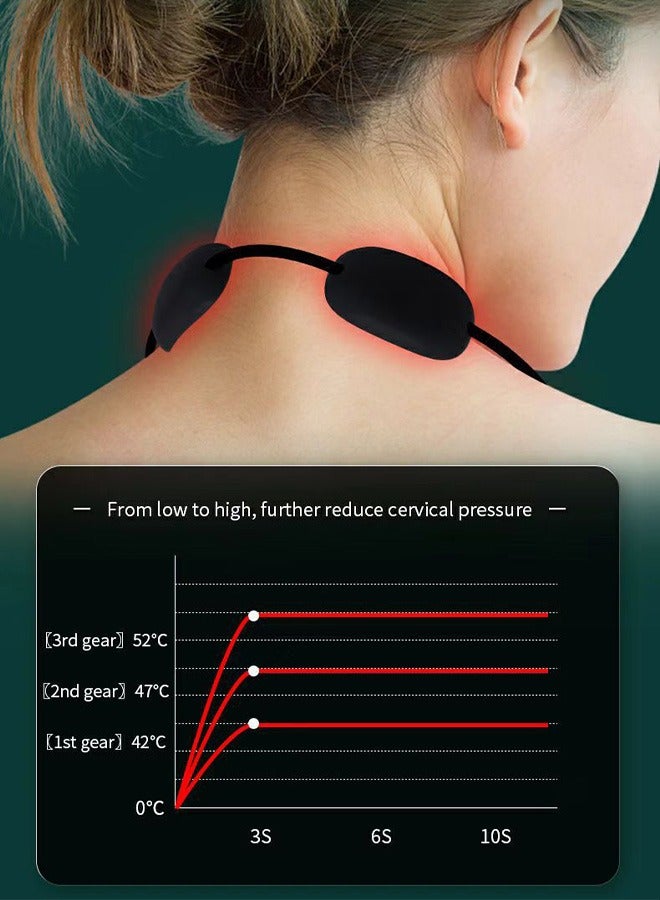 مانجي مدلك الرقبة المعلقة ، مدلك العمود الفقري العنقي للإغاثة اللمفاوية EMS مع ضغط ساخن ، لتخفيف الآلام والاسترخاء في Office Home Travel (أخضر) - Image 5