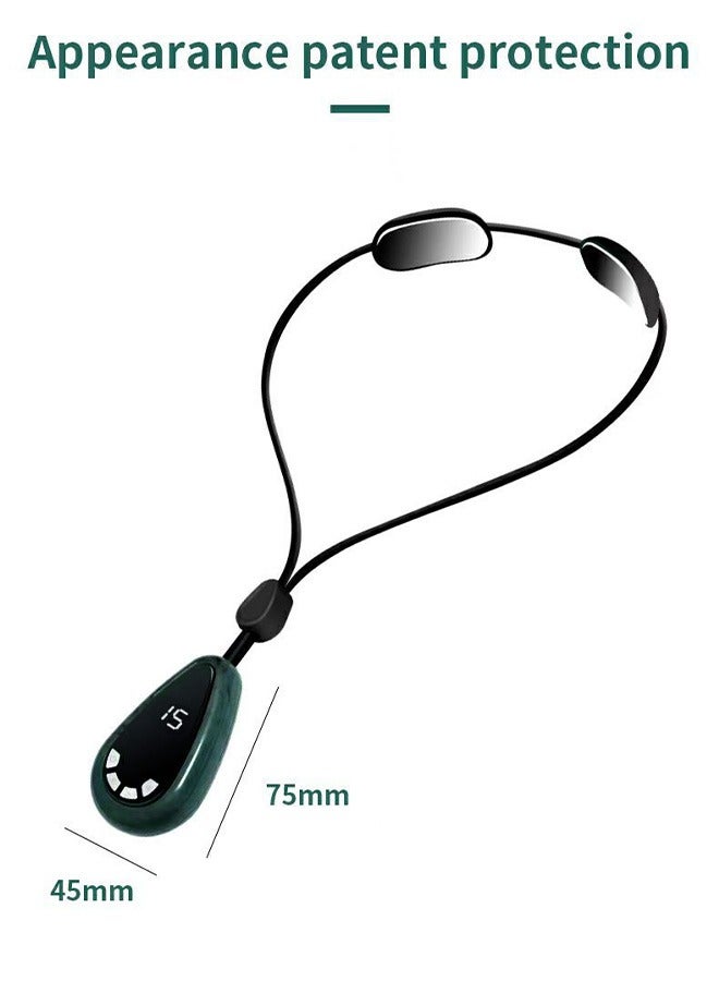 مانجي مدلك الرقبة المعلقة ، مدلك العمود الفقري العنقي للإغاثة اللمفاوية EMS مع ضغط ساخن ، لتخفيف الآلام والاسترخاء في Office Home Travel (أخضر) - Image 2