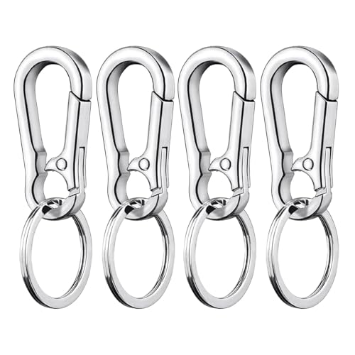 Zytiqt Key Ring, Metal Keychain Clip 4 Pack, Keychain Lanyard Snap Hook for Car Keys, Home and Office Keys, Durable Zinc Alloy Key Holder - Image 1