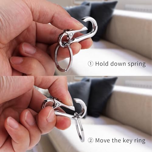 Zytiqt Key Ring, Metal Keychain Clip 4 Pack, Keychain Lanyard Snap Hook for Car Keys, Home and Office Keys, Durable Zinc Alloy Key Holder - Image 3
