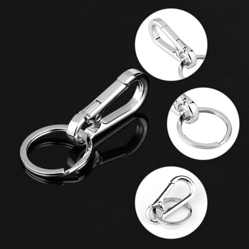 Zytiqt Key Ring, Metal Keychain Clip 4 Pack, Keychain Lanyard Snap Hook for Car Keys, Home and Office Keys, Durable Zinc Alloy Key Holder - Image 4