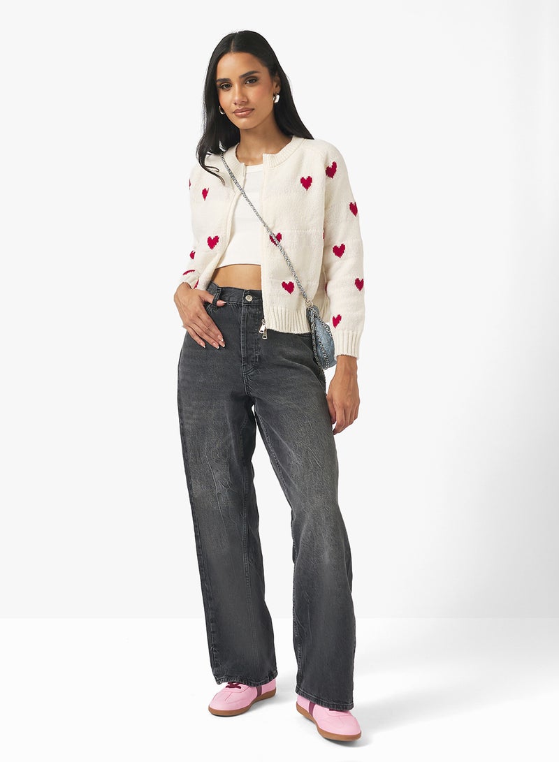 Ginger Heart Embroidered Button Up Cardigan - Image 4