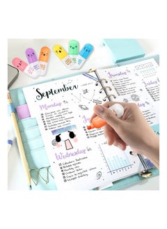 Y&D Highlighter Pens, Mini Pill Shaped for Writing Cute Face Graffiti Marker Pen, Stationery Set, School Office Supplies, Kawaii Style, Student (6 PCS)  - Image 5