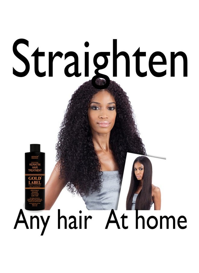 GOLD LABEL - 120Ml Professional Results Brazilian Keratin Blowout Hair Treatment With Clarifying Shampoo Enhanced Designed For All Hair Types Coarse Curly Black African Dominican Brazilian Dry Frizzy - Image 1