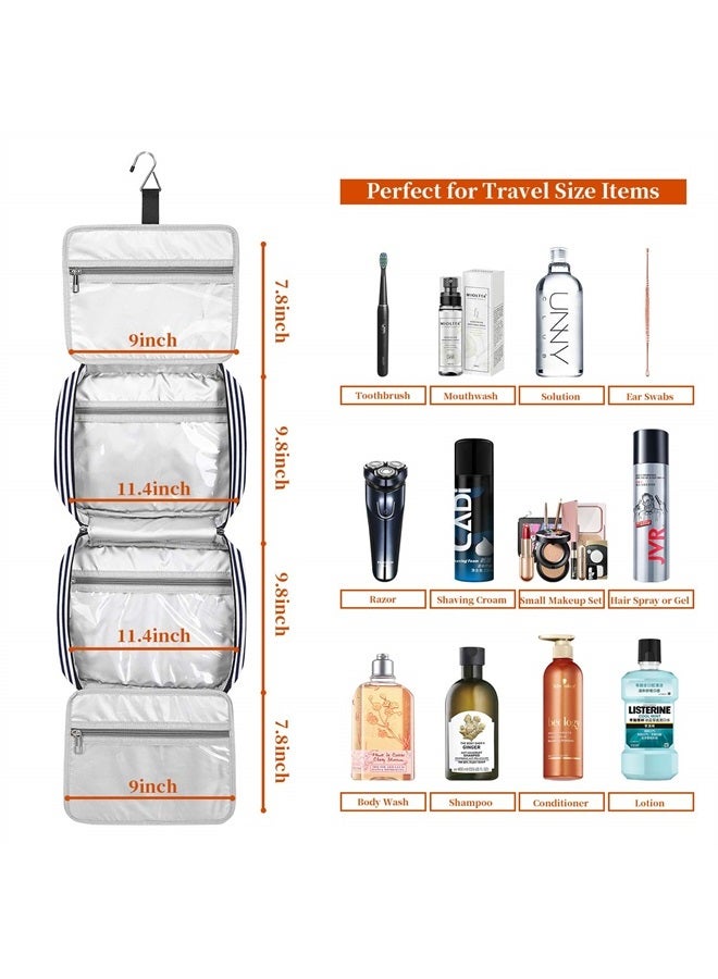 Bosidu Hanging Travel Toiletry Bag,Large Capacity Cosmetic Travel Toiletry Organizer for Women with 4 Compartments & 1 Sturdy Hook,Perfect for Travel/Daily Use/Valentines' Day - Image 3