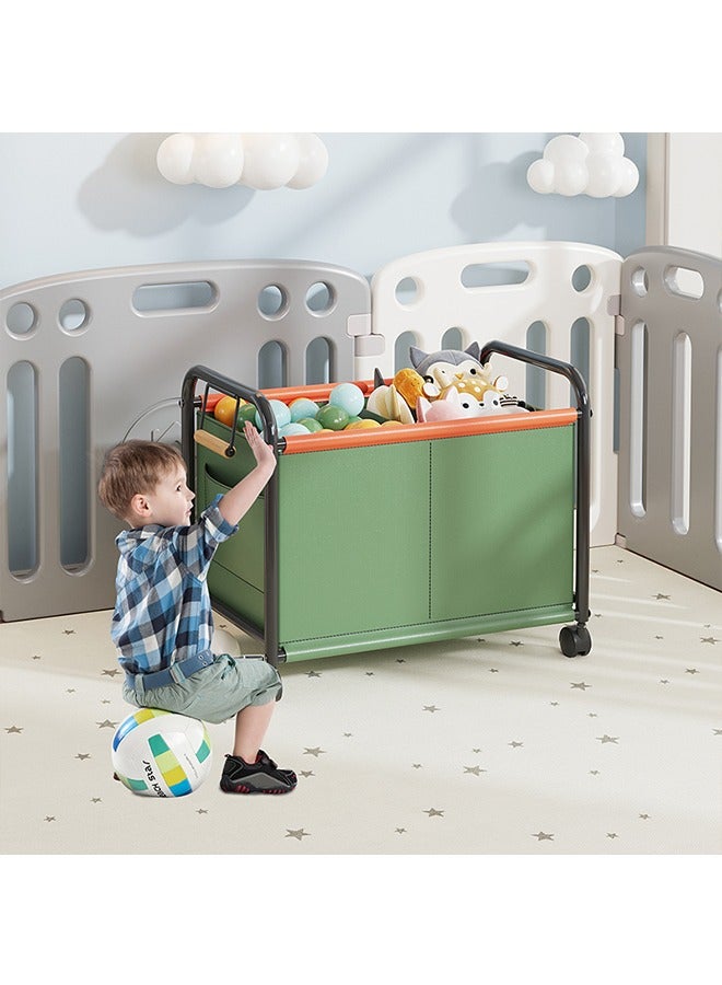 RollsTimi  Large Capacity Rolling Toy Storage Bin,Multi-Functional Cart, Office Furniture Organizer with Wheels, Home Decor Accessory, Green - Image 1