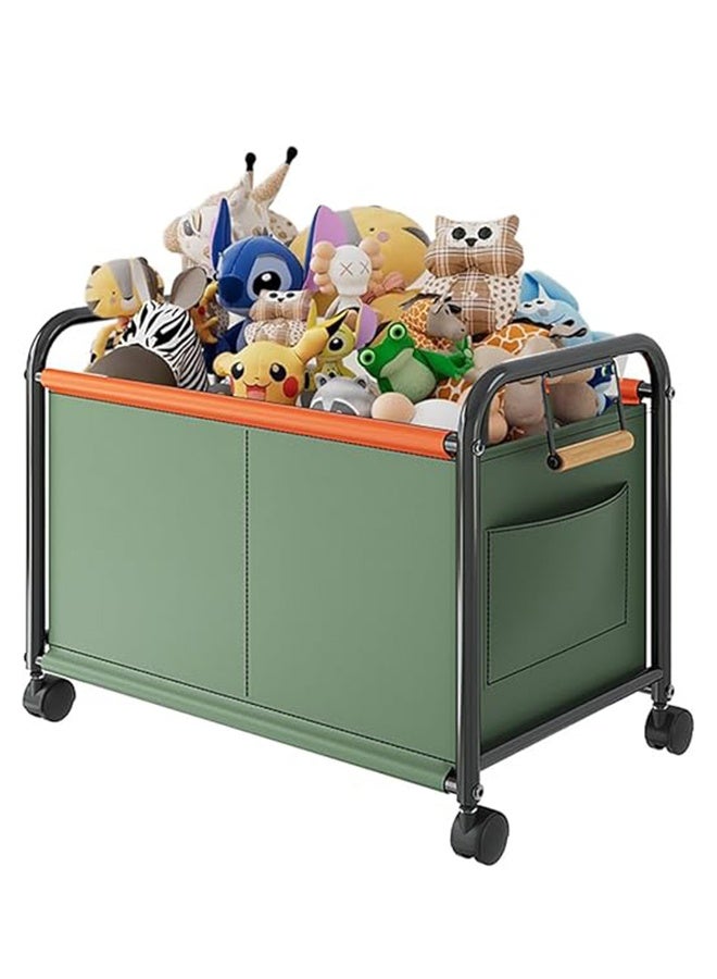 RollsTimi  Large Capacity Rolling Toy Storage Bin,Multi-Functional Cart, Office Furniture Organizer with Wheels, Home Decor Accessory, Green - Image 2